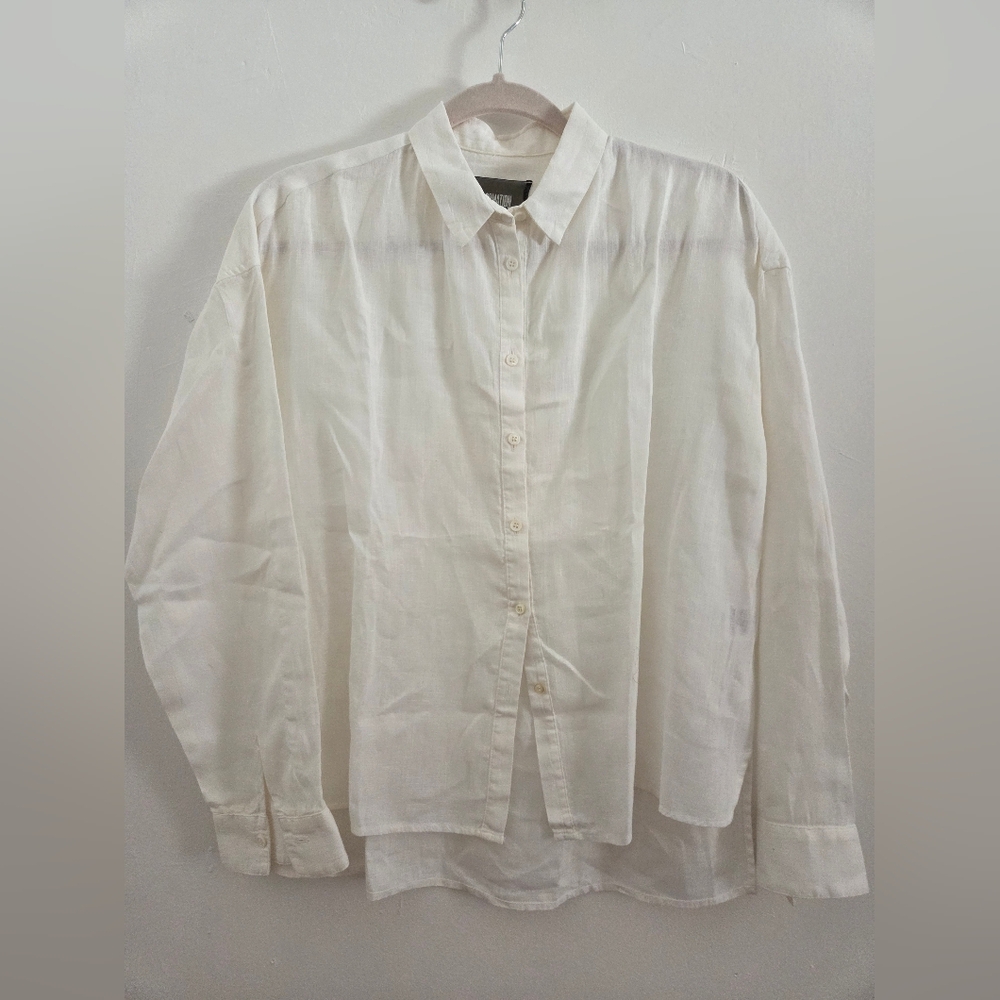 Reformation White Long Sleeve Button Down Shirt - Picture 2 of 5